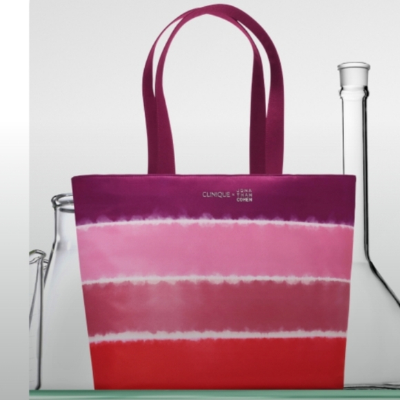 Clinique X Jonathan Cohen-10pc 2025 Tote -Pouch & Skincare/Makeup Set ❤️🩷💜 - Picture 2 of 8